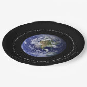 Planet Earth in de ruimte - Christelijk John 3:16 Papieren Bordje (Gekanteld)
