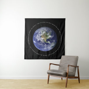 Planet Earth in de ruimte - Christelijk John 3:16 Wandkleed