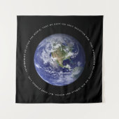Planet Earth in de ruimte - Christelijk John 3:16 Wandkleed (Voorkant)