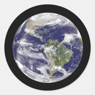 Planet Earth in de ruimte Fotografisch Wereldbol Ronde Sticker
