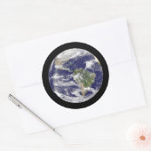 Planet Earth in de ruimte Fotografisch Wereldbol Ronde Sticker (Envelop)