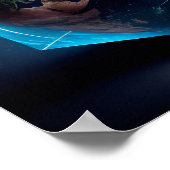 Planet Earth in de vorm van een kubus - AI Poster (Hoek)