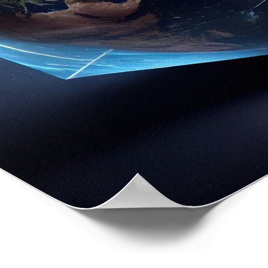 Planet Earth in de vorm van een kubus - AI Poster (Hoek)