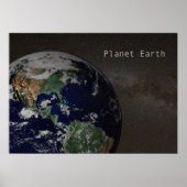 Planet Earth in Milky Way Poster (Voorkant)