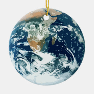 Planet Earth Keramisch Ornament