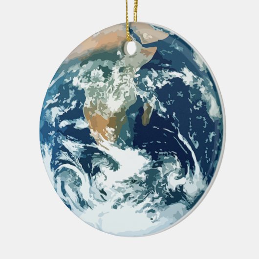 Planet Earth Keramisch Ornament (Links)