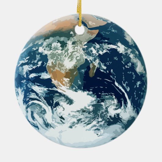 Planet Earth Keramisch Ornament (Achterkant)