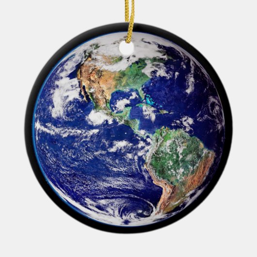 Planet Earth Kerstmis Keramisch Ornament (Voorkant)