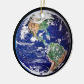 Planet Earth Kerstmis Keramisch Ornament (Links)