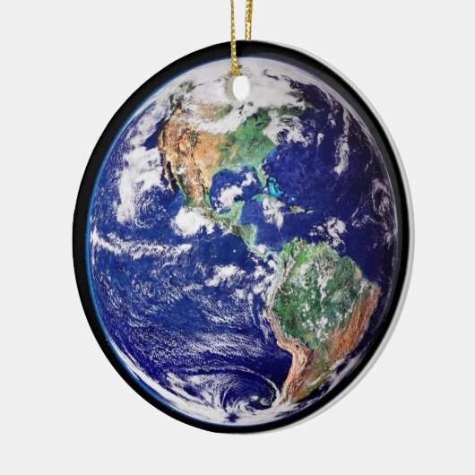 Planet Earth Kerstmis Keramisch Ornament (Links)