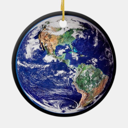 Planet Earth Kerstmis Keramisch Ornament (Achterkant)