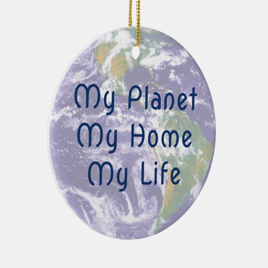 Planet Earth-kerstversiering Keramisch Ornament (Rechts)