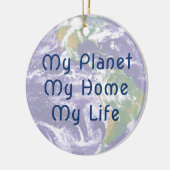 Planet Earth-kerstversiering Keramisch Ornament (Links)