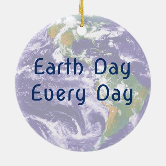 Planet Earth-kerstversiering Keramisch Ornament (Achterkant)