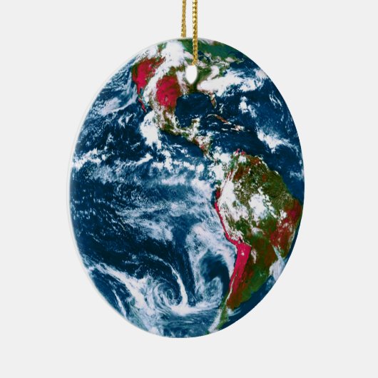 Planet Earth-kerstversiering Keramisch Ornament (Rechts)