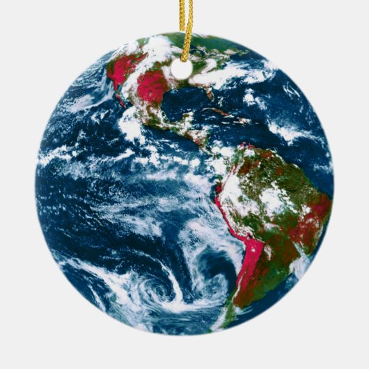 Planet Earth-kerstversiering Keramisch Ornament (Voorkant)