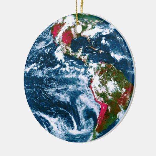 Planet Earth-kerstversiering Keramisch Ornament (Links)