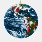 Planet Earth-kerstversiering Keramisch Ornament (Achterkant)