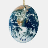 Planet Earth met Tekst (aanpasbaar) Keramisch Ornament (Rechts)