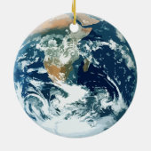 Planet Earth met Tekst (aanpasbaar) Keramisch Ornament (Achterkant)