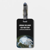 Planet Earth met Zee-ijsdekking in 1980. Bagagelabel (Achterkant verticaal)