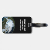 Planet Earth met Zee-ijsdekking in 1980. Bagagelabel (Achterkant horizontaal)