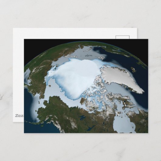 Planet Earth met Zee-ijsdekking in 1980. Briefkaart (Voorkant / Achterkant)