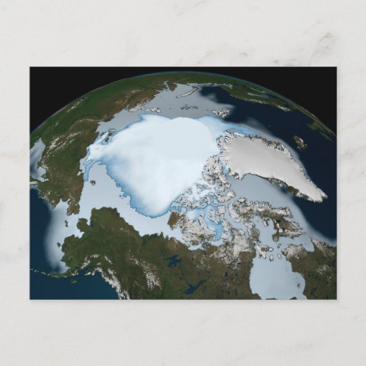 Planet Earth met Zee-ijsdekking in 1980. Briefkaart (Voorkant)