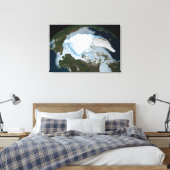 Planet Earth met Zee-ijsdekking in 1980. Canvas Afdruk (Insitu (Slaapkamer))