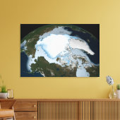 Planet Earth met Zee-ijsdekking in 1980. Canvas Afdruk (Insitu (Woonkamer))