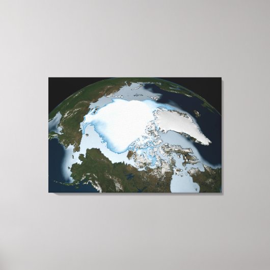 Planet Earth met Zee-ijsdekking in 1980. Canvas Afdruk (Voorkant)