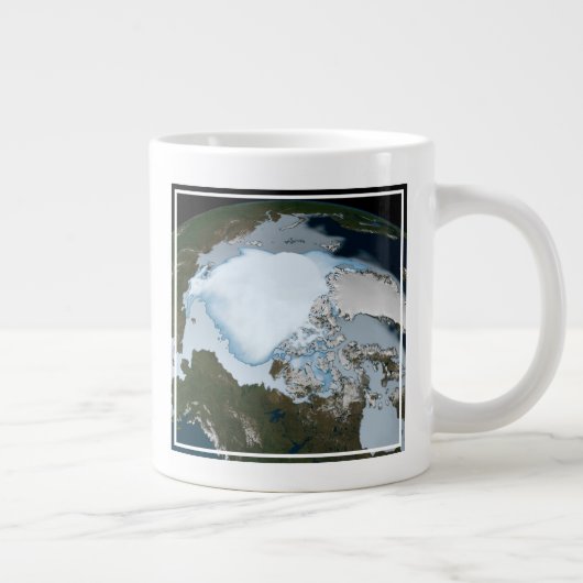 Planet Earth met Zee-ijsdekking in 1980. Grote Koffiekop (Rechts)