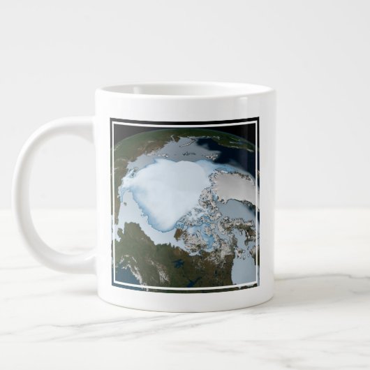 Planet Earth met Zee-ijsdekking in 1980. Grote Koffiekop (Links)