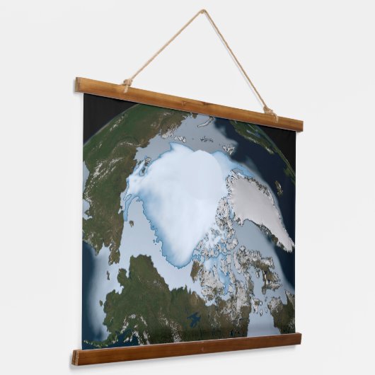 Planet Earth met Zee-ijsdekking in 1980. Hangend Wandkleed (Gebogen)