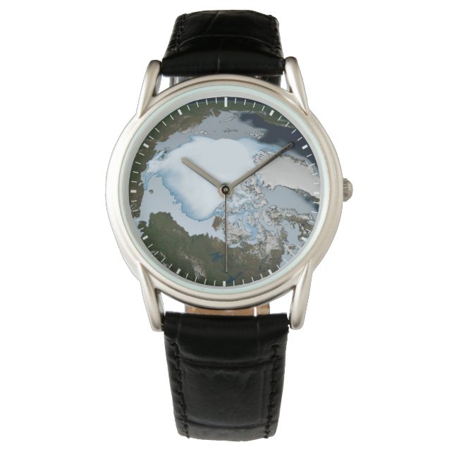 Planet Earth met Zee-ijsdekking in 1980. Horloge (Voorkant)