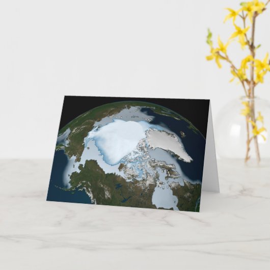 Planet Earth met Zee-ijsdekking in 1980. Kaart (Gele Bloem)