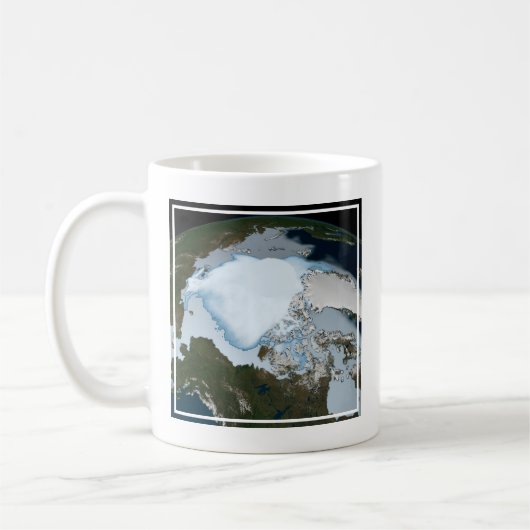 Planet Earth met Zee-ijsdekking in 1980. Koffiemok (Links)