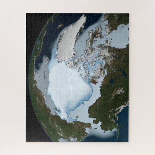 Planet Earth met Zee-ijsdekking in 1980. Legpuzzel (Verticaal)