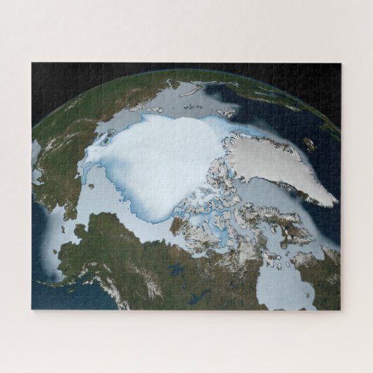 Planet Earth met Zee-ijsdekking in 1980. Legpuzzel (Horizontaal)