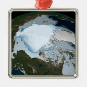 Planet Earth met Zee-ijsdekking in 1980. Metalen Ornament (Voorkant)