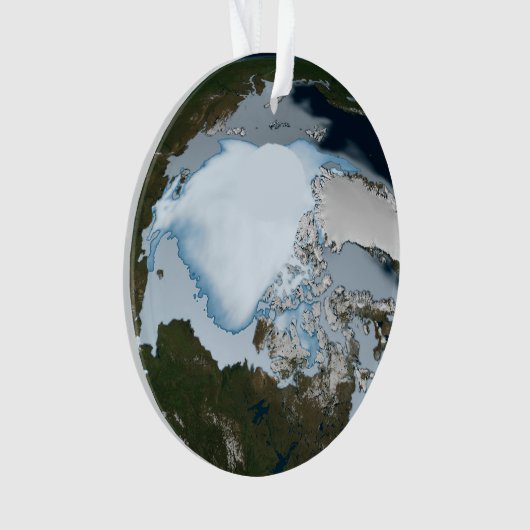 Planet Earth met Zee-ijsdekking in 1980. Ornament (voorkant)