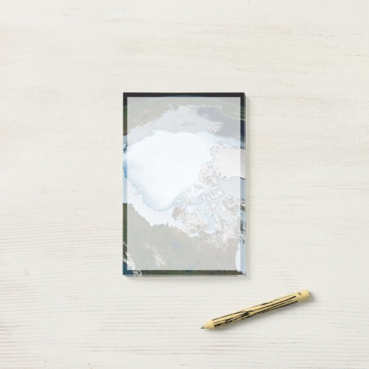 Planet Earth met Zee-ijsdekking in 1980. Post-it® Notes (Op bureau)