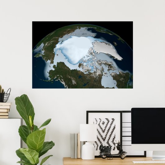 Planet Earth met Zee-ijsdekking in 1980. Poster (Thuiskantoor)