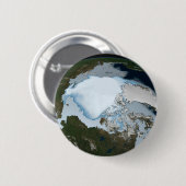Planet Earth met Zee-ijsdekking in 1980. Ronde Button 5,7 Cm (Voorkant /achterkant)