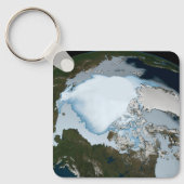 Planet Earth met Zee-ijsdekking in 1980. Sleutelhanger (Voorkant)