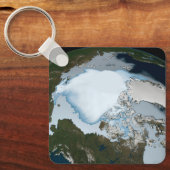 Planet Earth met Zee-ijsdekking in 1980. Sleutelhanger (Voorkant)