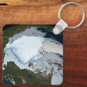 Planet Earth met Zee-ijsdekking in 1980. Sleutelhanger (Achterkant)