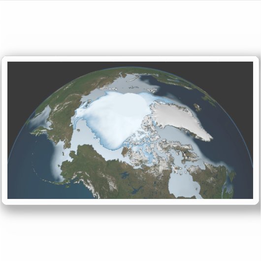 Planet Earth met Zee-ijsdekking in 1980. Sticker (Voorkant)