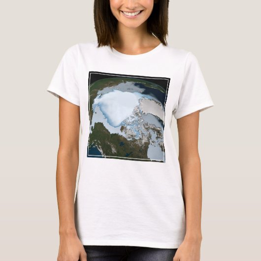Planet Earth met Zee-ijsdekking in 1980. T-shirt (Voorkant)