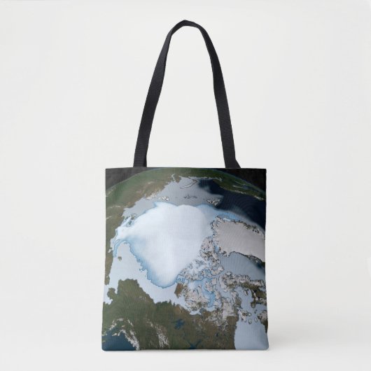 Planet Earth met Zee-ijsdekking in 1980. Tote Bag (Voorkant)